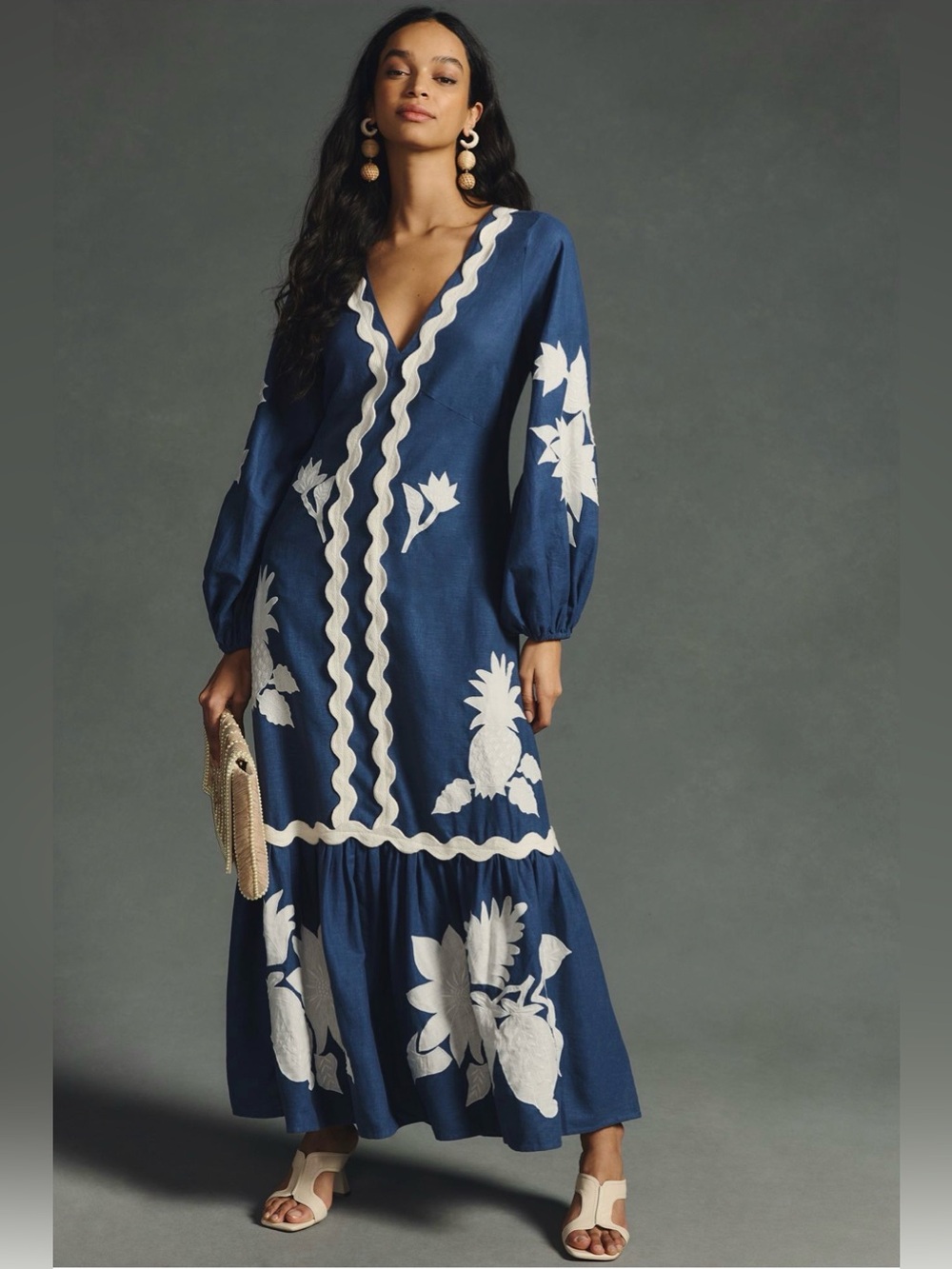 BNWT — Farm Rio Embroidered Long Sleeve Dress — Sz M